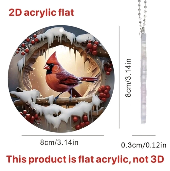 Cardinal Mirror Tag/Keychain - Picture 5 of 6